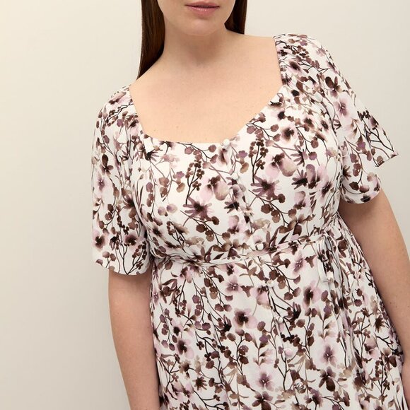 (NWT) Addition Elle - Floral Fit and Flare Buttoned Down Dress (Size X) - Picture 2 of 5